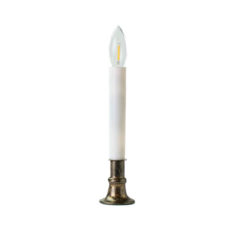 Lighted LED Window Candles with Timer - 9" - Bronze Finish - Set of 4