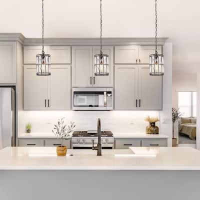 Aulia Modern Crystal Black 1-Light Pendant Light for Kitchen Island Dining Room - 5.5'' D x 9.5'' H