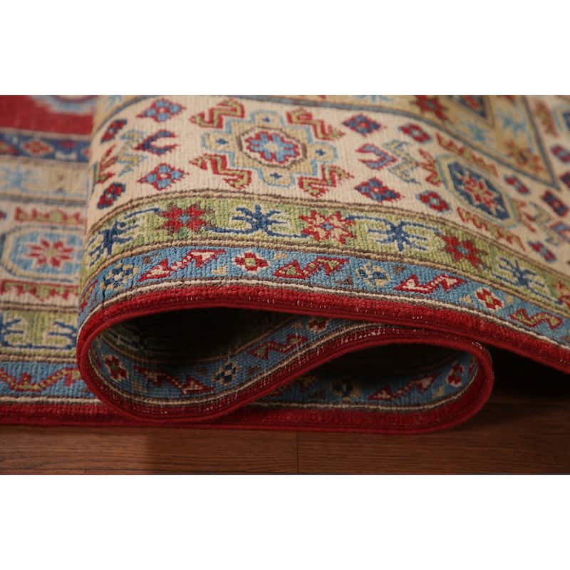 Red Kazak Oriental Area Rug Handmade Wool Carpet - 6'8" x 9'10"