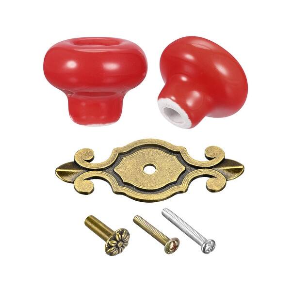 32x26mm Vintage Ceramic Drawer Knobs Pulls for Dresser Bronze/Red 4Pcs - Bronze and Red - Bed Bath & Beyond - 36886642 32x26mm Vintage Ceramic Drawer Knobs Pulls for Dresser Bronze/Red 4Pcs - Bronze and Red - Bed Bath & Beyond - 36886642