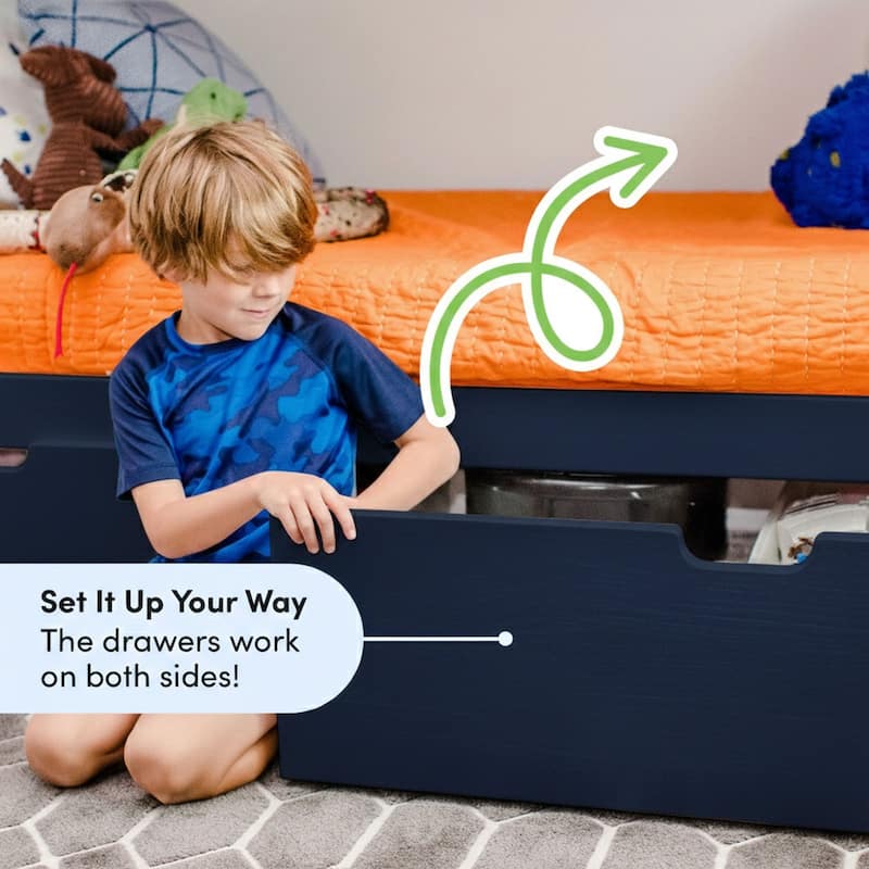 Max and Lily Twin over Full Bunk Bed with Under Bed Storage Drawers