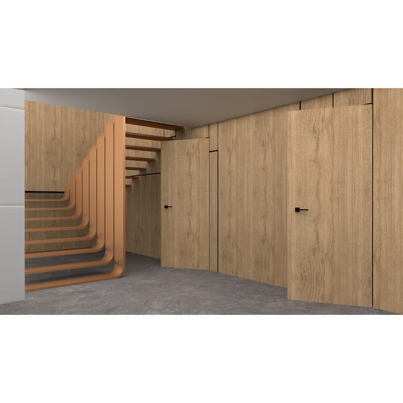 Solid Hidden Door with Handle Planum 0010 Split Wood