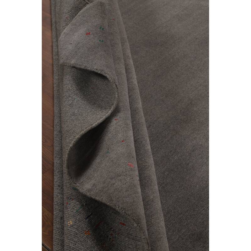 Hand Knotted Oriental 100% Wool Carpet Tribal Tribal Greys & Charcoal Gabbeh Area Rug - 12' 1'' X 9' 1''