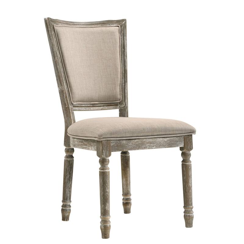 HomeRoots Set of Two Gray Upholstered Fabric And Solid Wood Dining Side Chairs - 21.00 in. x 38.00 in. x 25.00 in.