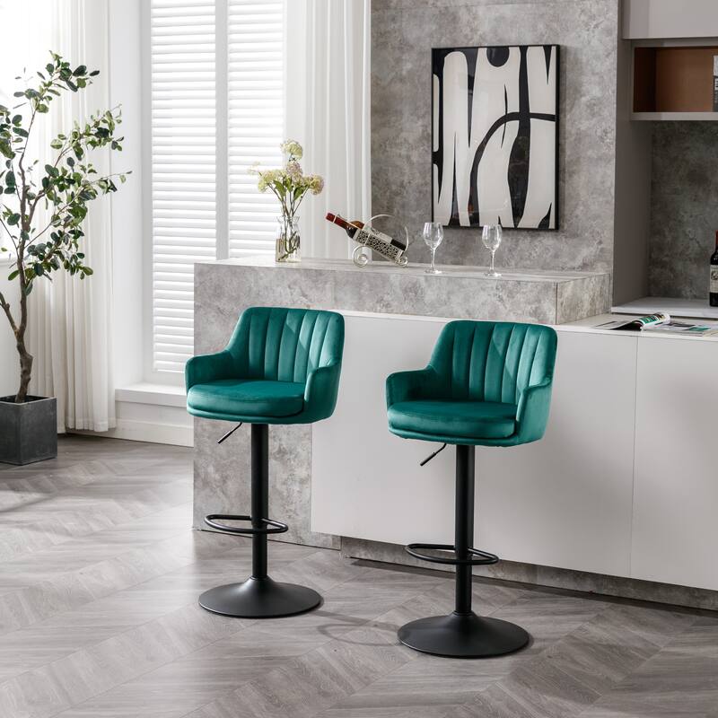 Bar Stools Set of 2,Adjustable Barstools with Back and Footrest, Counter Height Bar Chairs for Kitchen,Pub