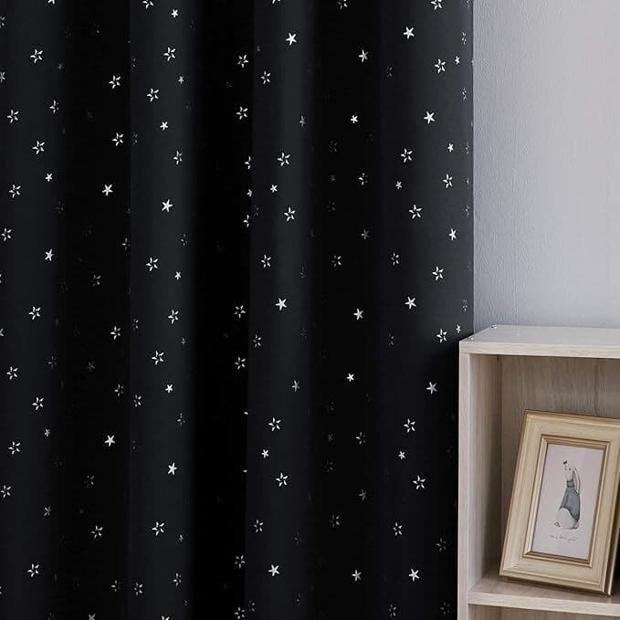 Silver Star Room Darkening Grommet Curtains 2 Panels