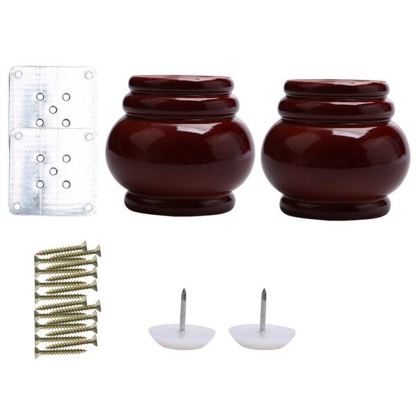 Shop 3 Inch Round Wood Furniture Legs Sofa Feet Set Of 2 Mahogany Color Mahogany Color On Sale Overstock 28765274