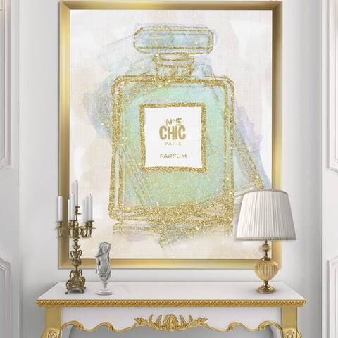 Designart "Chic Nr 5 Paris Parfum II" Fashion Framed Art Print