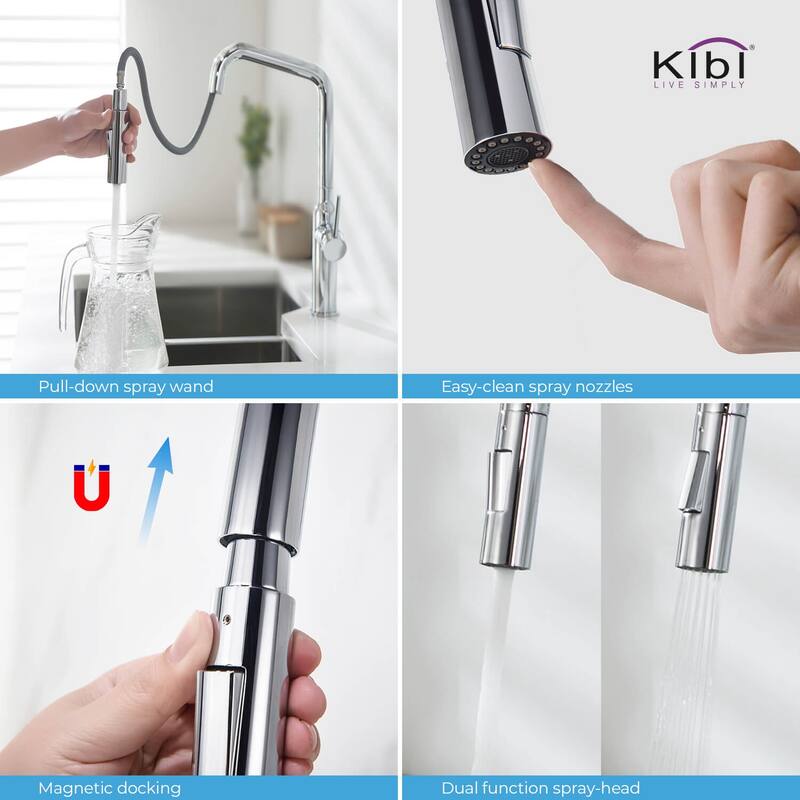 Brass High Arc Single Lever Kitchen Faucet with Pull Down Sprayer