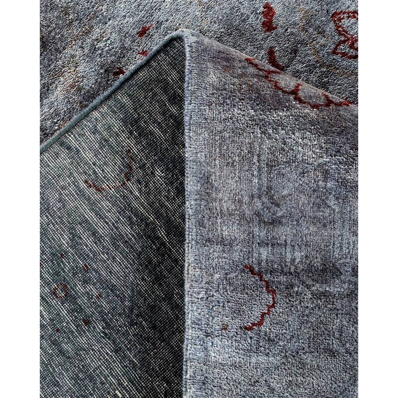 Overton Hand Knotted Wool Vintage Inspired Modern Contemporary Overdyed Gray Area Rug - 5' 2" x 7' 6"