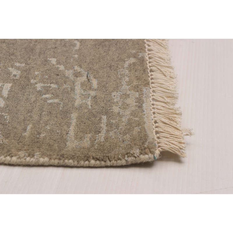 ECARPETGALLERY Hand-knotted Heritage Taupe Viscose, Wool Rug - 7'9 x 10'0