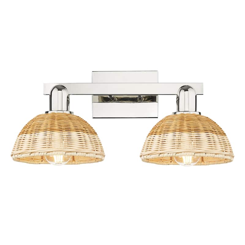 Innovations Lighting 716-2W-11-16 Natural Ballston Dome Vanity 2 - Polished Nickel / Natural