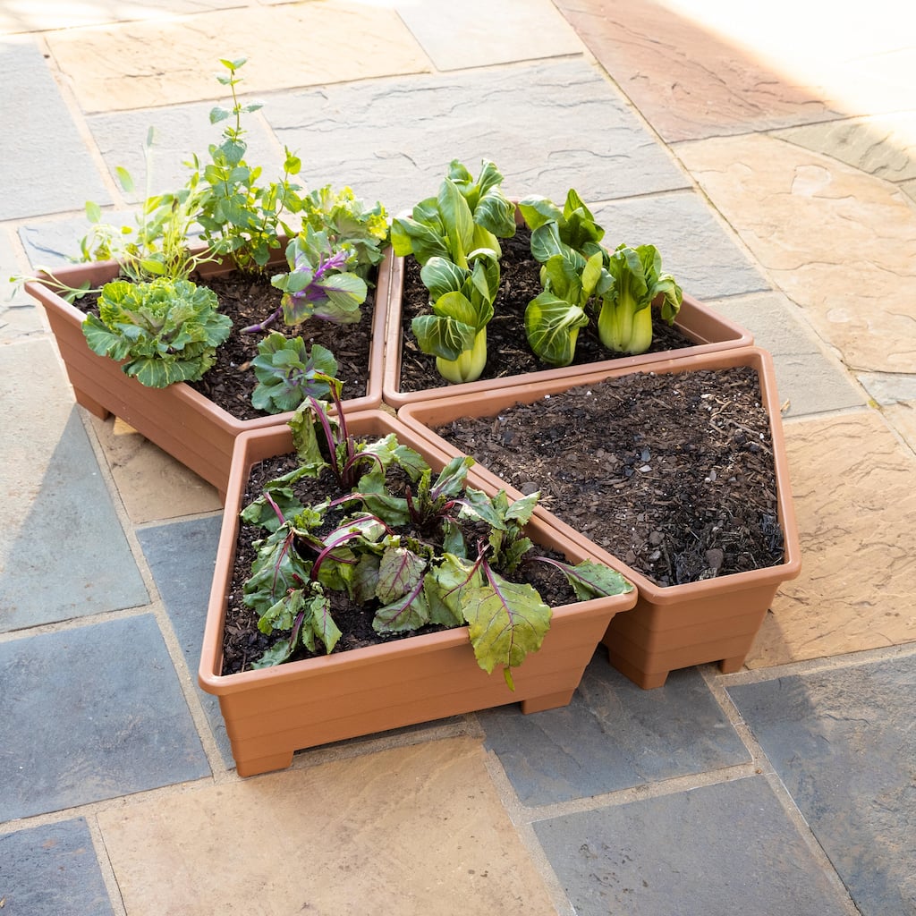 20 in. Plastic Modular Planters (Set of 4)