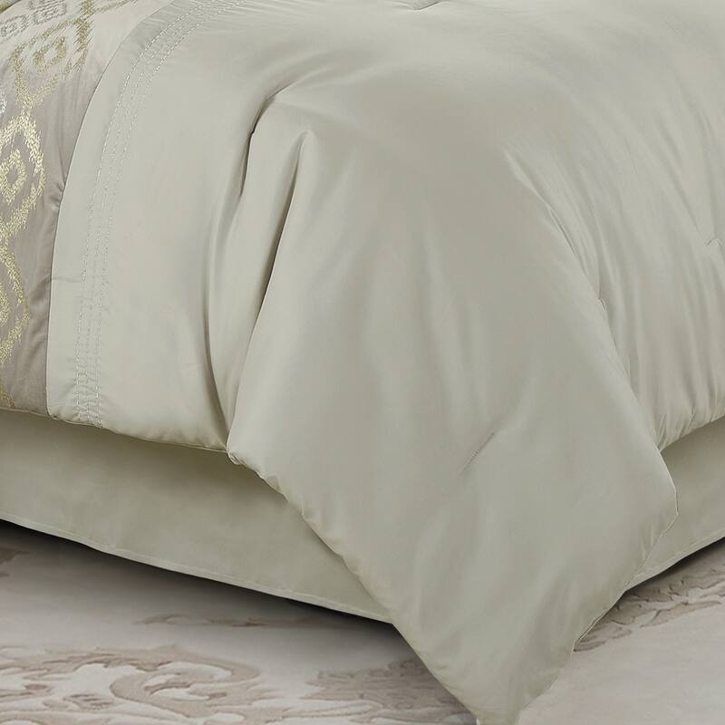Shatex Jarina 7PC Bedding Comforter Set All-season Reversible Bed in a Bag