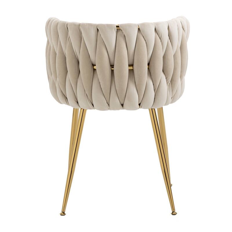 SEYNAR Modern Glam Velvet Dining Side Chair Set of 2 with Gold Metal Frame