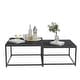 preview thumbnail 10 of 14, Square Sintered Stone top Nesting Coffee Table (Set of 2) - 27.5" x 18.9"