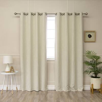 Aurora Home Linen Blend Blackout Lined Curtain Panel