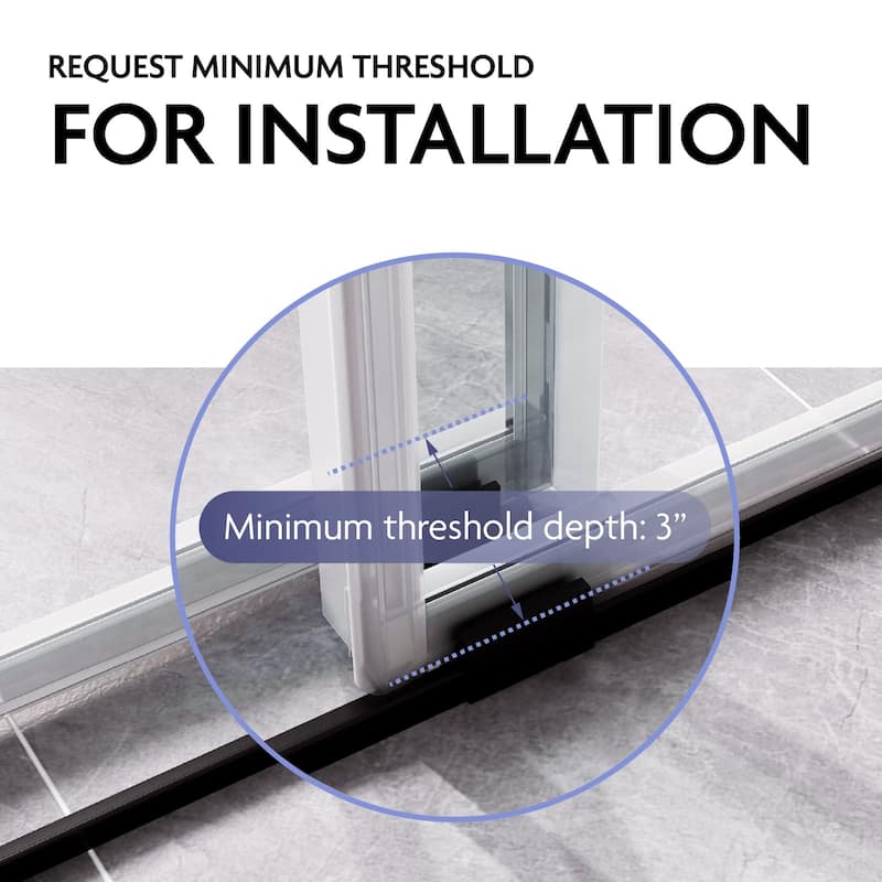 SP Series 50" - 54" W x 77" H Double Sliding Frameless Glass Shower Door with 3/8" Clear Tempered Glass