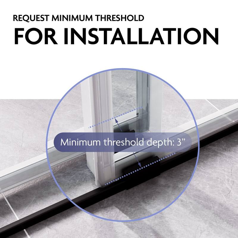 SP Series 68" - 72" W x 77" H Contemporary Frameless Double Sliding Shower Door with 3/8" Clear Tempered Glass