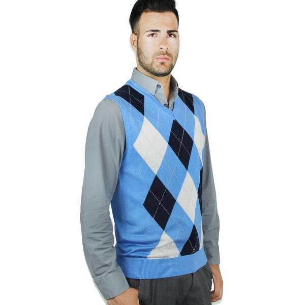 Shop Men S Argyle Sweater Vest Sv 255 Overstock 23500821