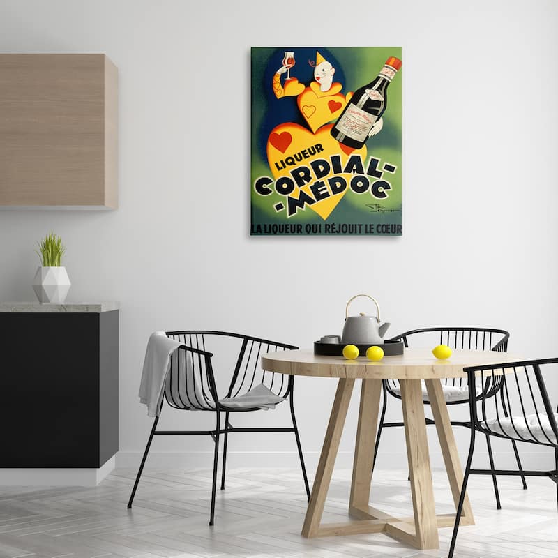 Stupell Retro Vintage Wine Advertisement Canvas Wall Art Design By Marcus Jules