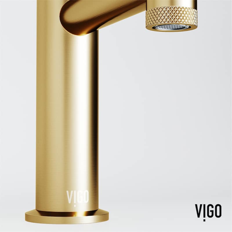 VIGO Sterling 7" H Single Handle Single Hole Bathroom Faucet - Without Extras - Matte Brushed Gold
