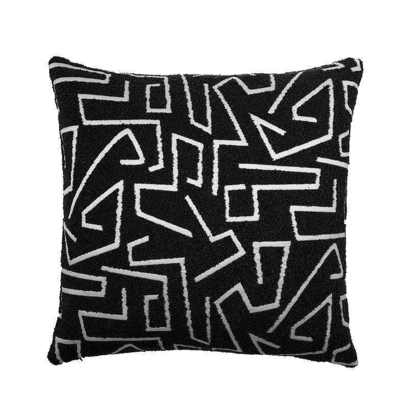 Austin Horn Classics Contempo Decorative Pillow – 22"x22", Boucle Jacquard Fabric, Reversible - Black - Cover Only