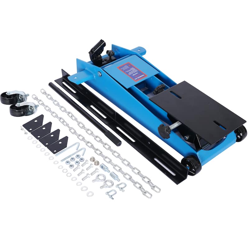 Hydraulic Transmission Jack 1/2 Ton Capacity Roll Under Service Floor Jack Low Profile 9.6" - 27.8" Height Range