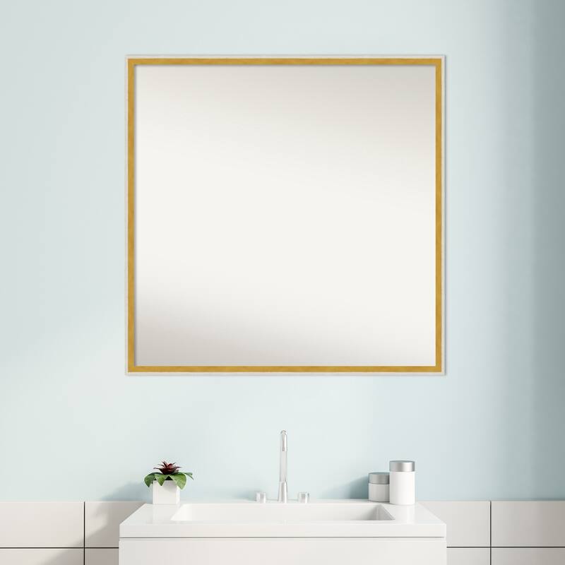 Paige Non-Beveled Wood Framed Bathroom Vanity Wall Mirror