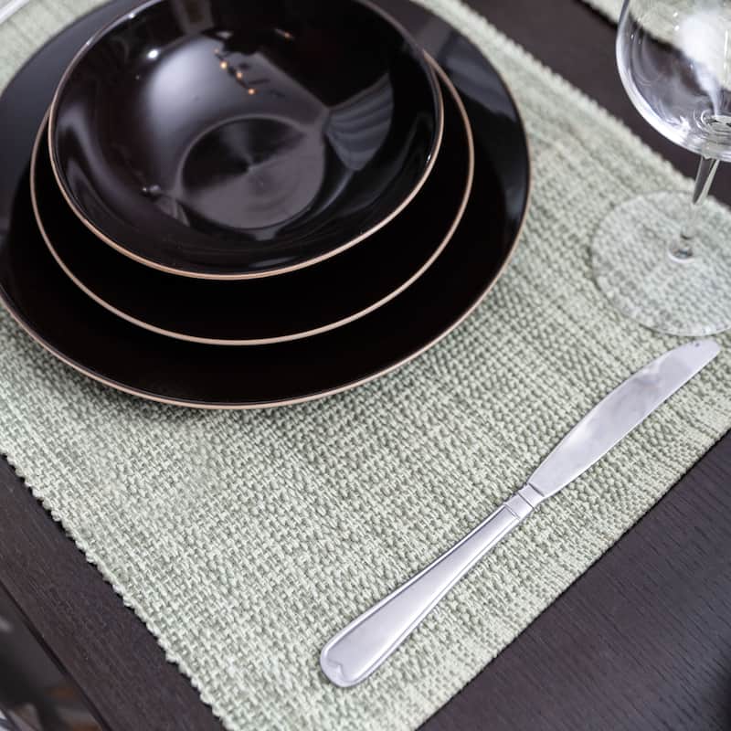 Fabstyles Casual Classic Set of 4 Thick Cotton Heavyweight Placemats - 13"x19"