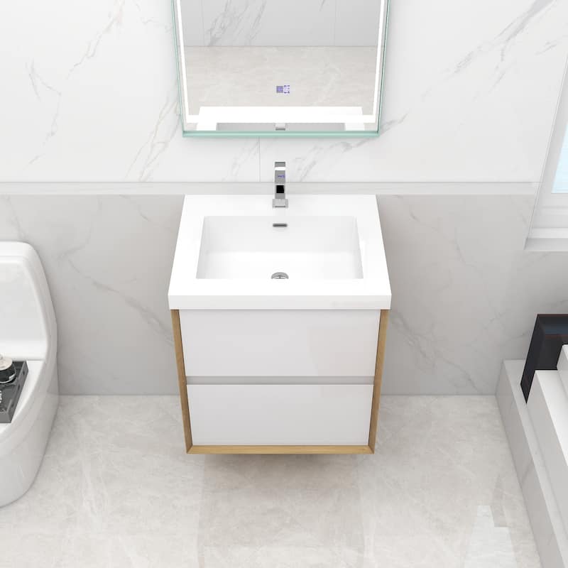 Selina 24" Wall Mounted Vanity with Single Sink - 24