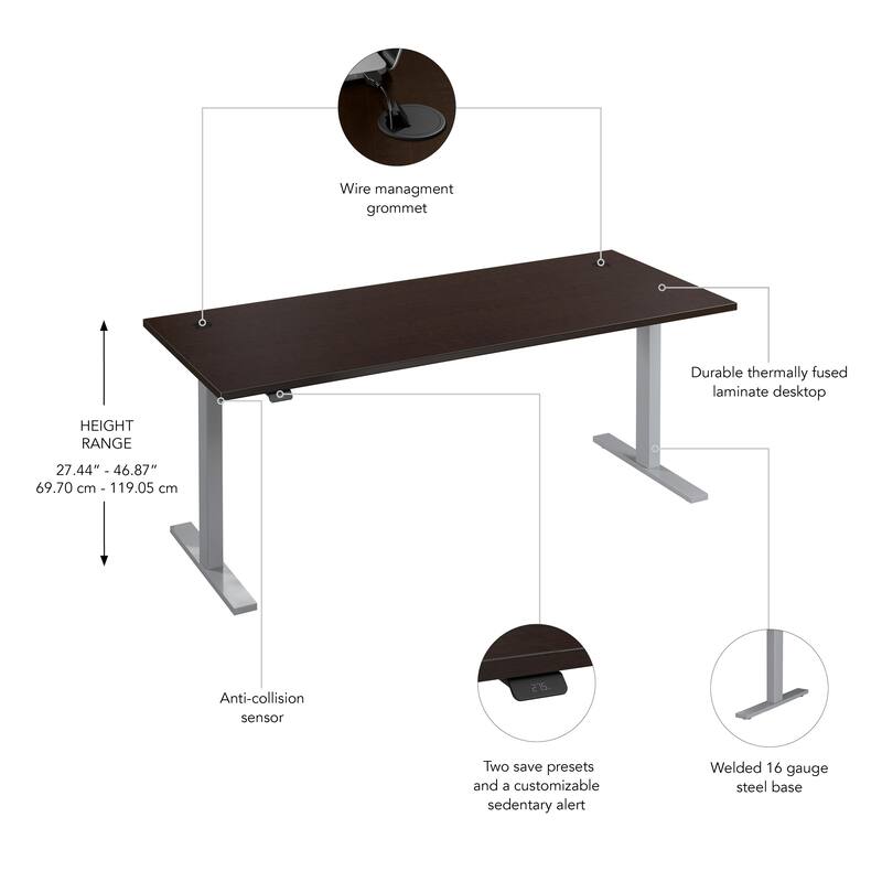 Bush Business Furniture Move 60 Series 72x30 Adjustable Standing Desk