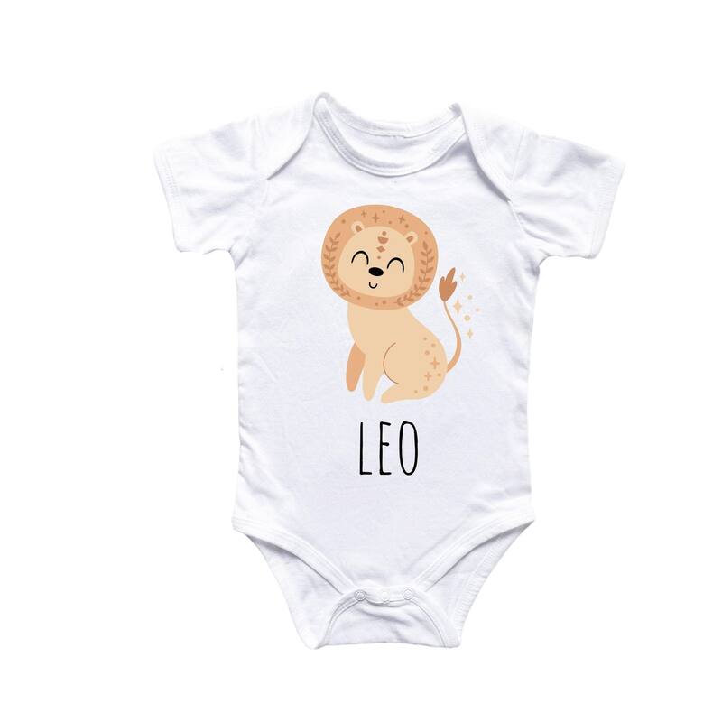 Leo Zodiac - Baby Boy Girl Clothes Infant Bodysuit Funny Cute Newborn 2 - White - 3-6M