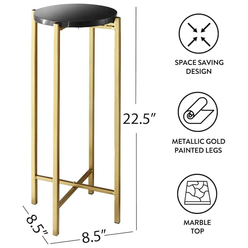 Urban Lifestyle Marble Collapsible Accent Drink Table