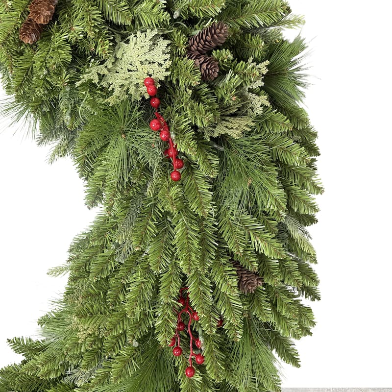 Puleo International 60 in Pre-lit Rocky Mountain Spruce Wreath