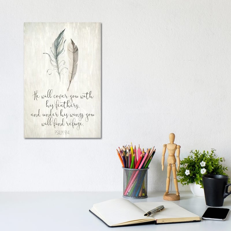iCanvas "His Feathers I" by Kimberly Allen Canvas Print - 12x8x0.75