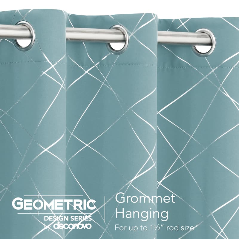 Deconovo 52 Inch Geometric Print Curtain Panel Pair(2 Panel)