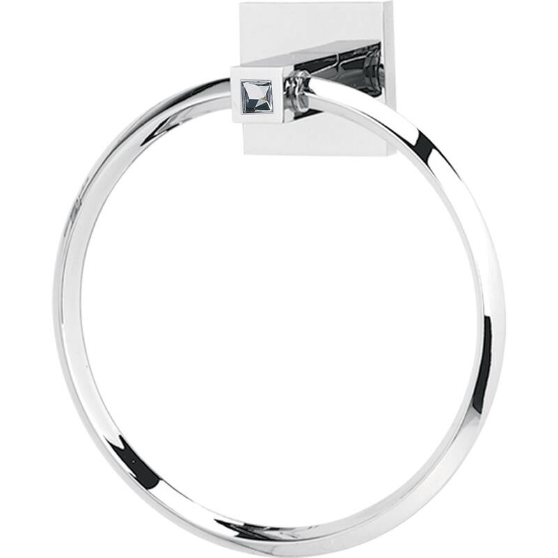 Alno 6 Inch Towel Ring from the Contemporary II Crystal Collection - Polished Chrome