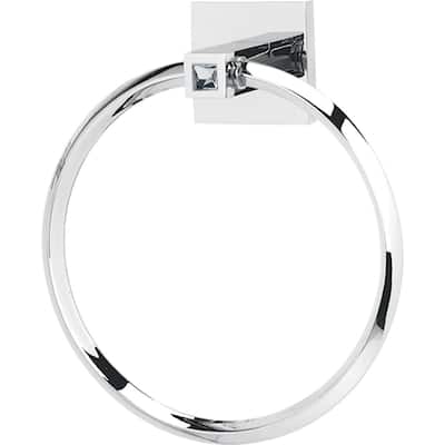 Alno 6 Inch Towel Ring from the Contemporary II Crystal Collection
