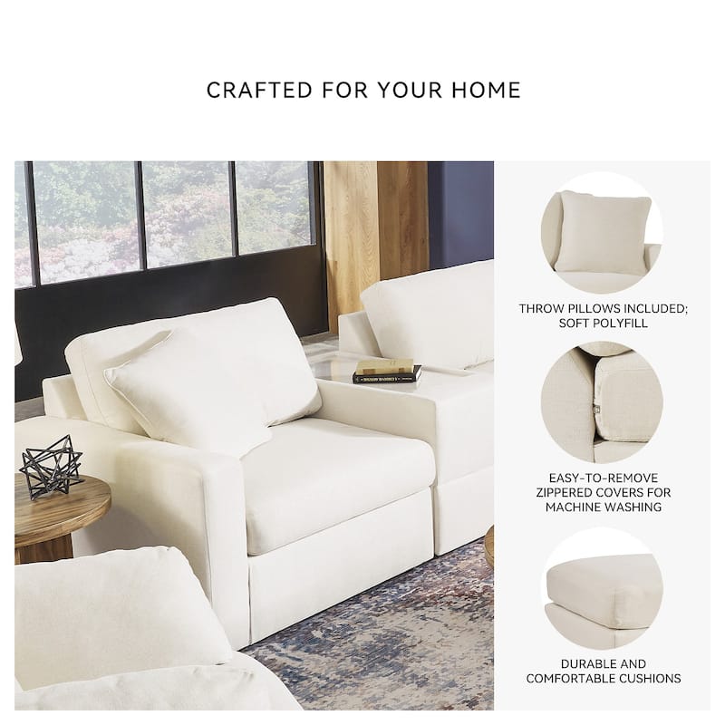 Signature Design by Ashley Modmax 3-Piece Sectional with Storage Console - 93" W x 37" D x 36" H