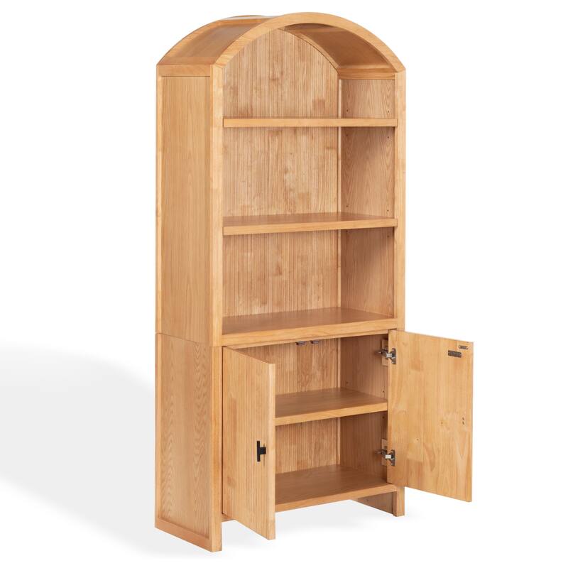 SAFAVIEH Couture Elladora Ribbed Front Wood Bookcase - 34"W x 15"D x 76"H