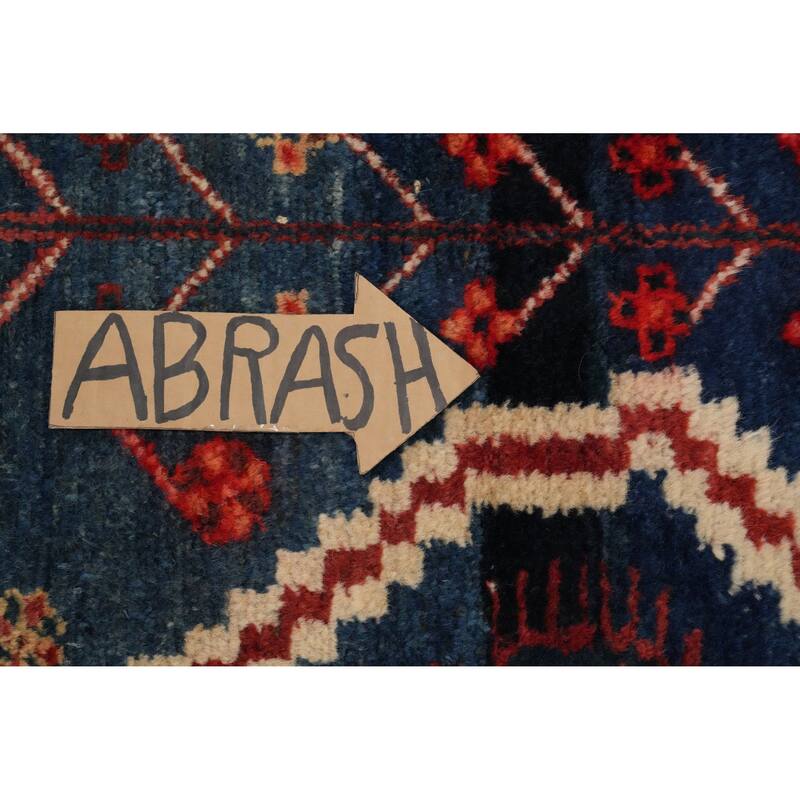 Hand Knotted Oriental 100% Wool Carpet Traditional Tribal Navy Blue & Blues Bakhtiari Area Rug - 11' 5'' X 6' 1''