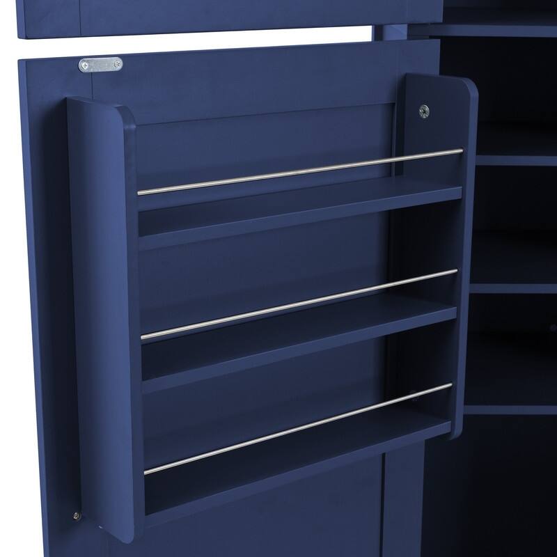 Modern 80.1" Tall Freestanding Kitchen Pantry Cabinet with Adjustable Shelves and 2 Power Outlets