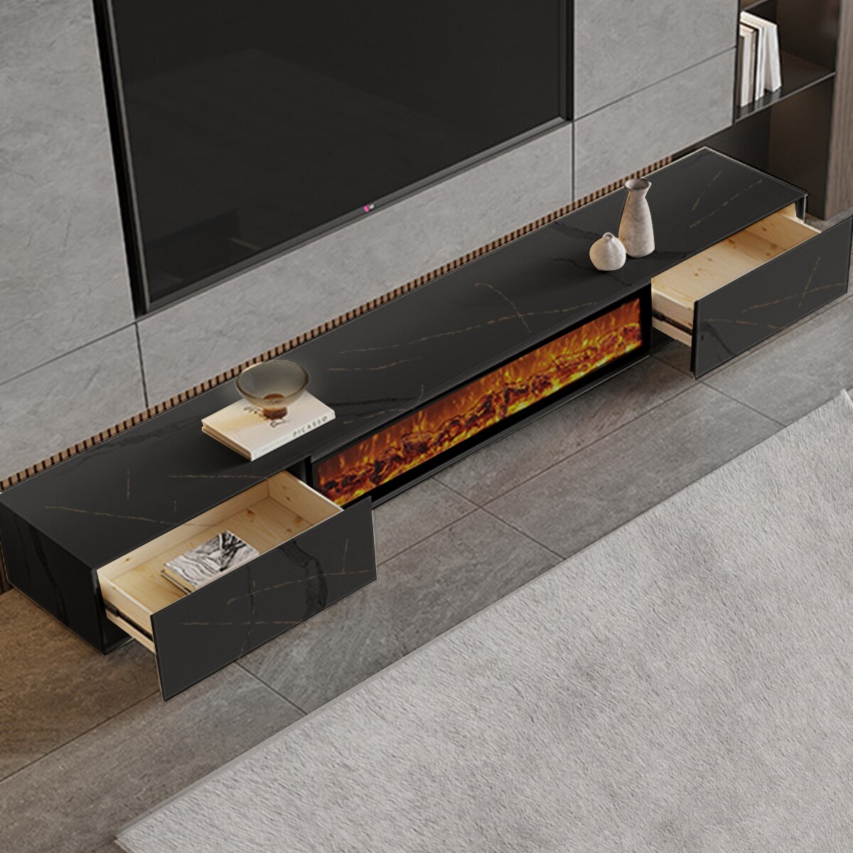 JASIWAY Affordable Luxury Rectangle TV Stand - On Sale - Bed