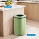 preview thumbnail 4 of 19, 10.6 Gal/40L Open Top Round Trash Can, Stainless Steel with Inner Bucket for Office, Kitchen, Bathroom, Green