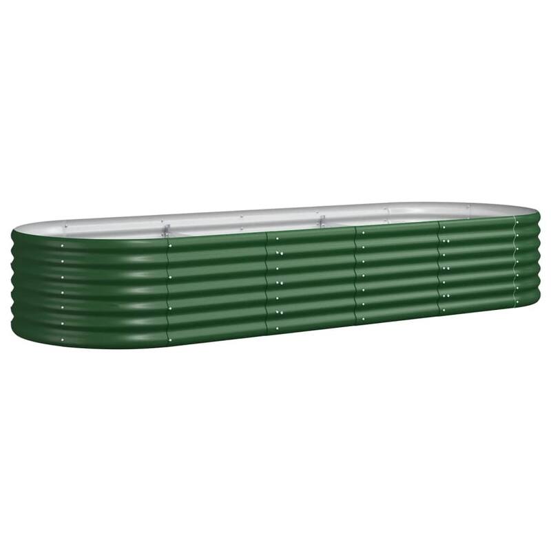 vidaXL Raised Garden Bed Raised Flower Bed Galvanized Steel Outdoor Planter - 88.2 x 88.2 x 14.2 in