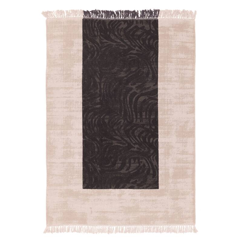 ECARPETGALLERY Hand Loomed Kashkuli Gabbeh Black, Grey Wool Rug - 5'5 x 7'8