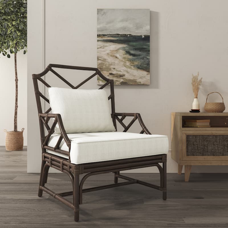 NPD Furniture Kara Rattan Accent Arm Chair - Paloma Brown