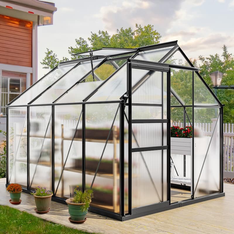 Moasis 8' X 10' Polycarbonate Walk-in Hobby Garden Greenhouse with Aluminum Frame