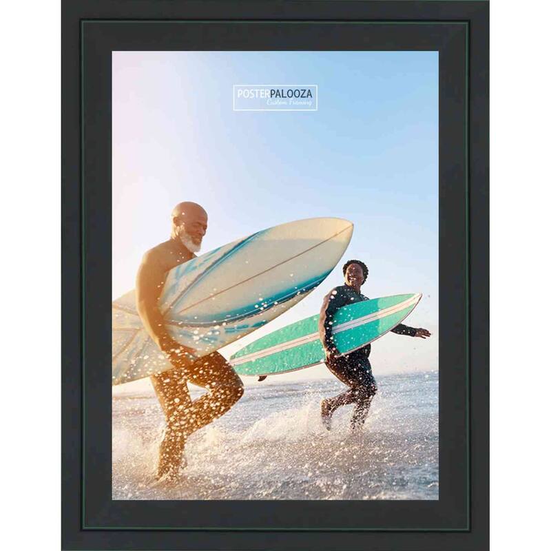 11x15 Contemporary Black Complete Wood Picture Frame with UV Acrylic, Foam Board Backing, & Hardware